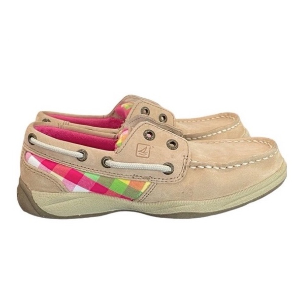 Sperry Multi-Color Plaid Intrepid AC Girls Slip On Loafer Boat Shoes Size 11